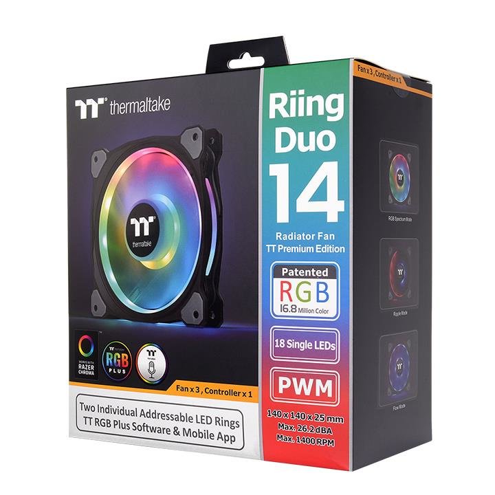 EAN 4711246874718 - Thermaltake Riing Duo 14 LED RGB Premium Edition Carcasa del ordenador Ventilador Negro imagen 7