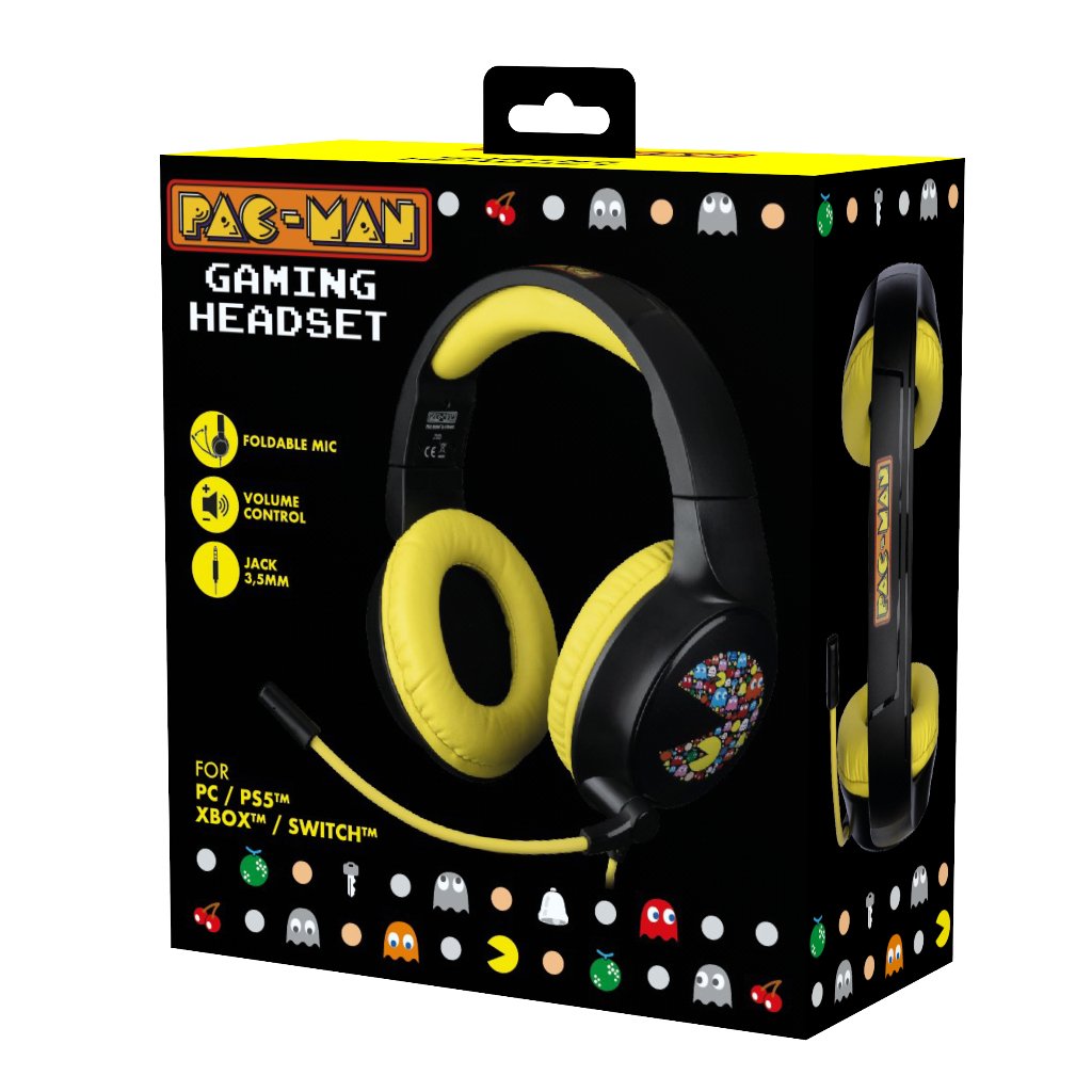 Auriculares Konix Pacman Usb Tipo A Negro, Amarillo
