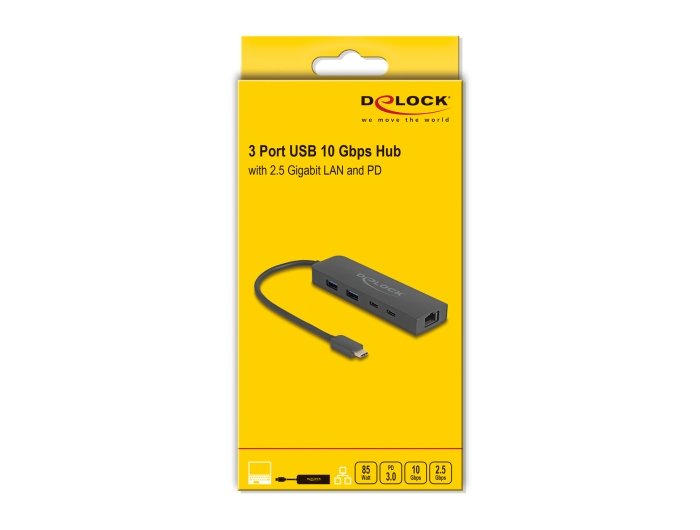 EAN 4043619641109 - DeLOCK 64110 hub de interfaz USB 3.2 Gen 2 (3.1 Gen 2) Type-C 10000 Mbit/s Negro imagen 3