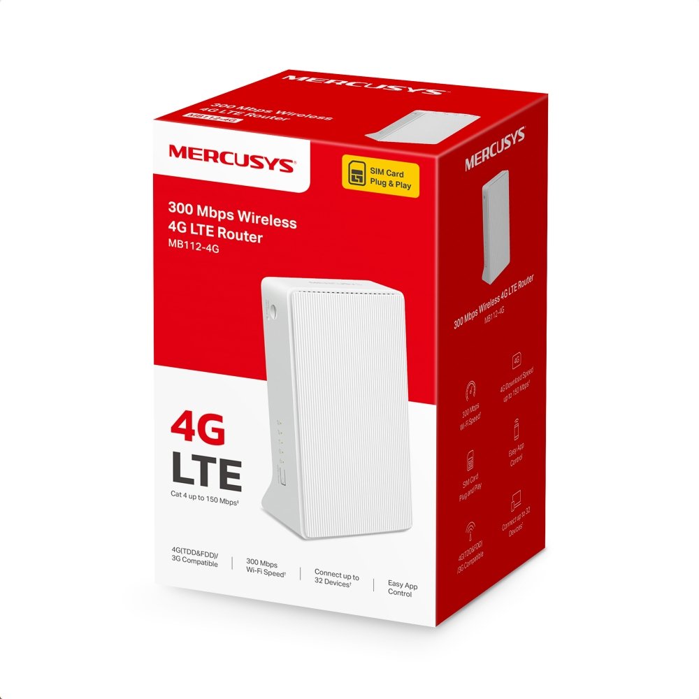 EAN 6957939001841 - Mercusys MB112-4G router inalámbrico Ethernet rápido Banda única (2,4 GHz) Blanco imagen 3