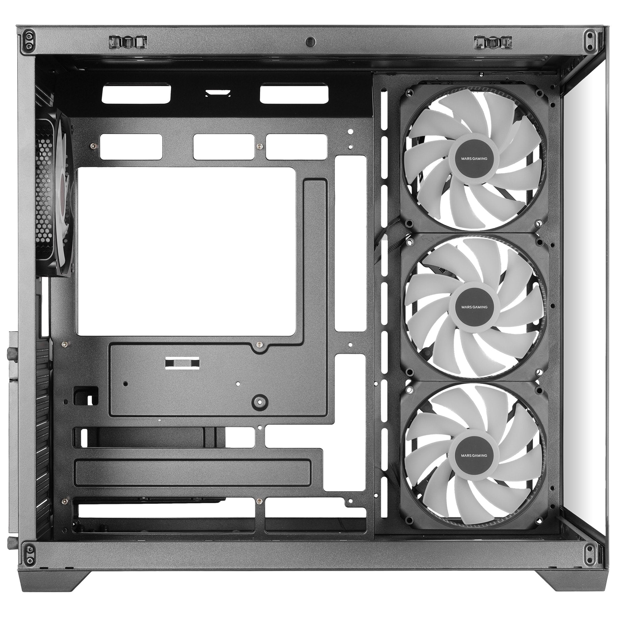 Caja Pc Atx Mars Gaming Mcv5 Cristal Templado Panoramico Argb Gpu 416mm Negra