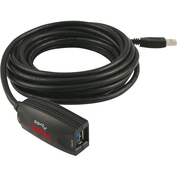 Roline Usb 3.2 Gen 1 Aktives Repeater Cable Schwarz 5m