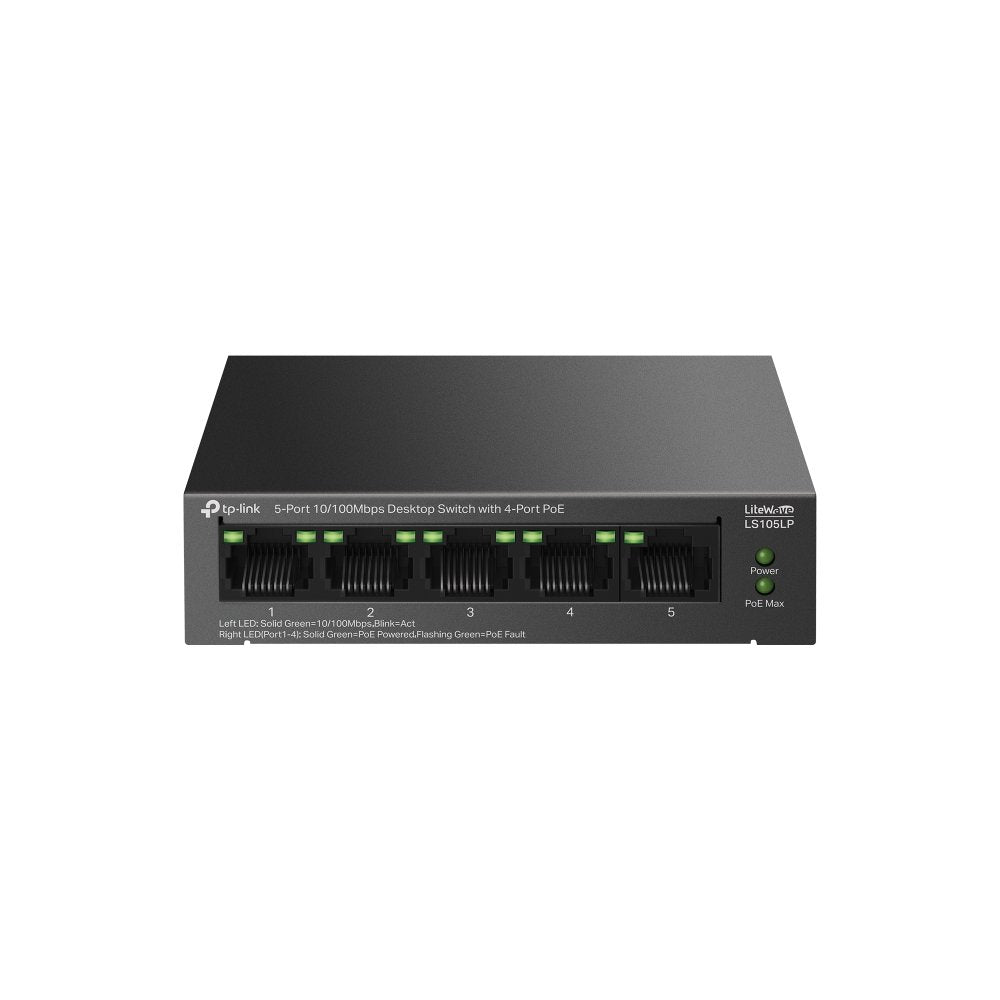 Switch No Gestionable Tp-Link Ls105lp Litewave 5p 10/100 4p Poe+ Sobremesa Carcasa Metal No Rack