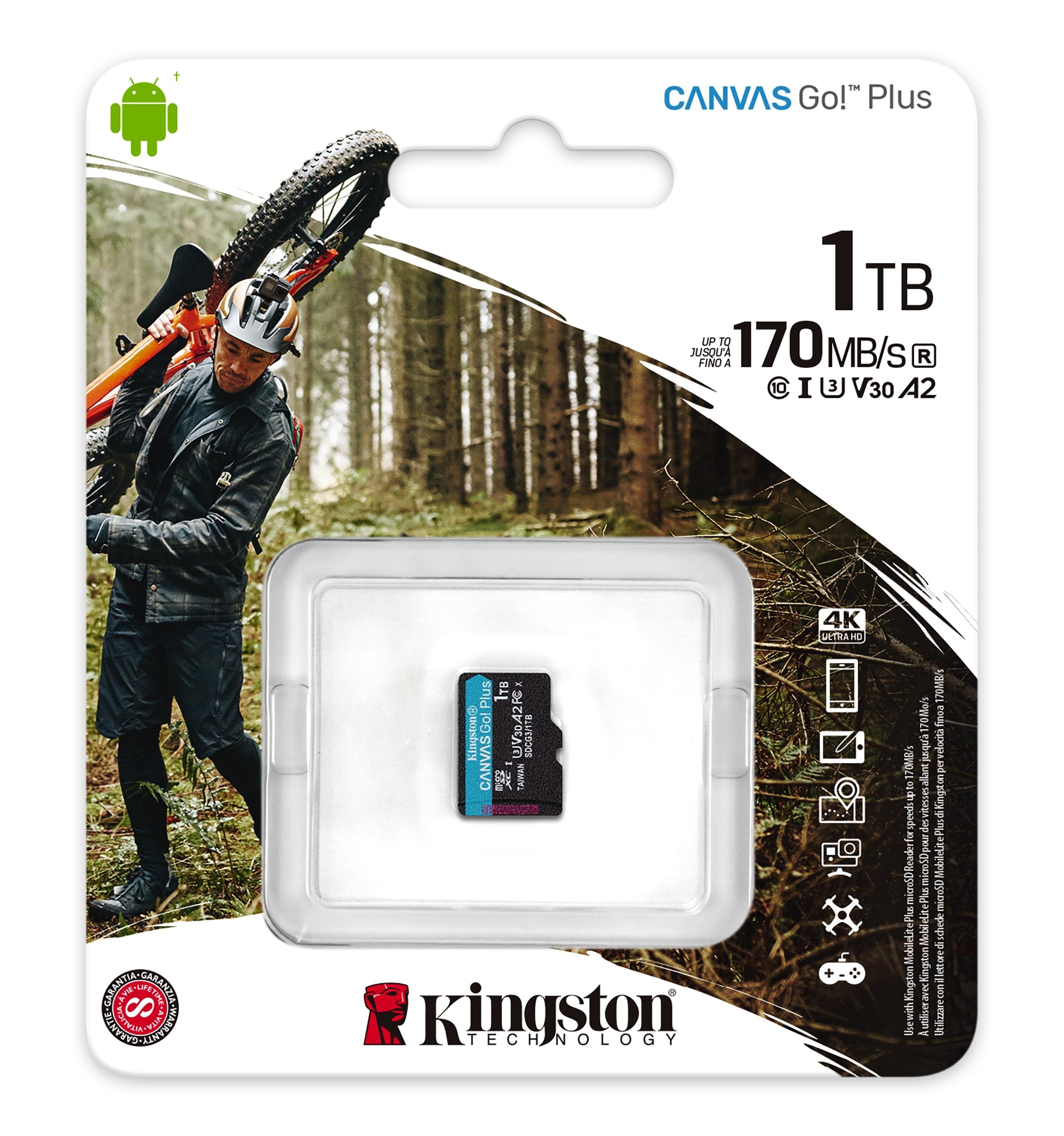 Kingston Tarjeta De Memoria Microsdxc De 1tb (Negro, Uhs-I U3, Clase 10, V30, A2)