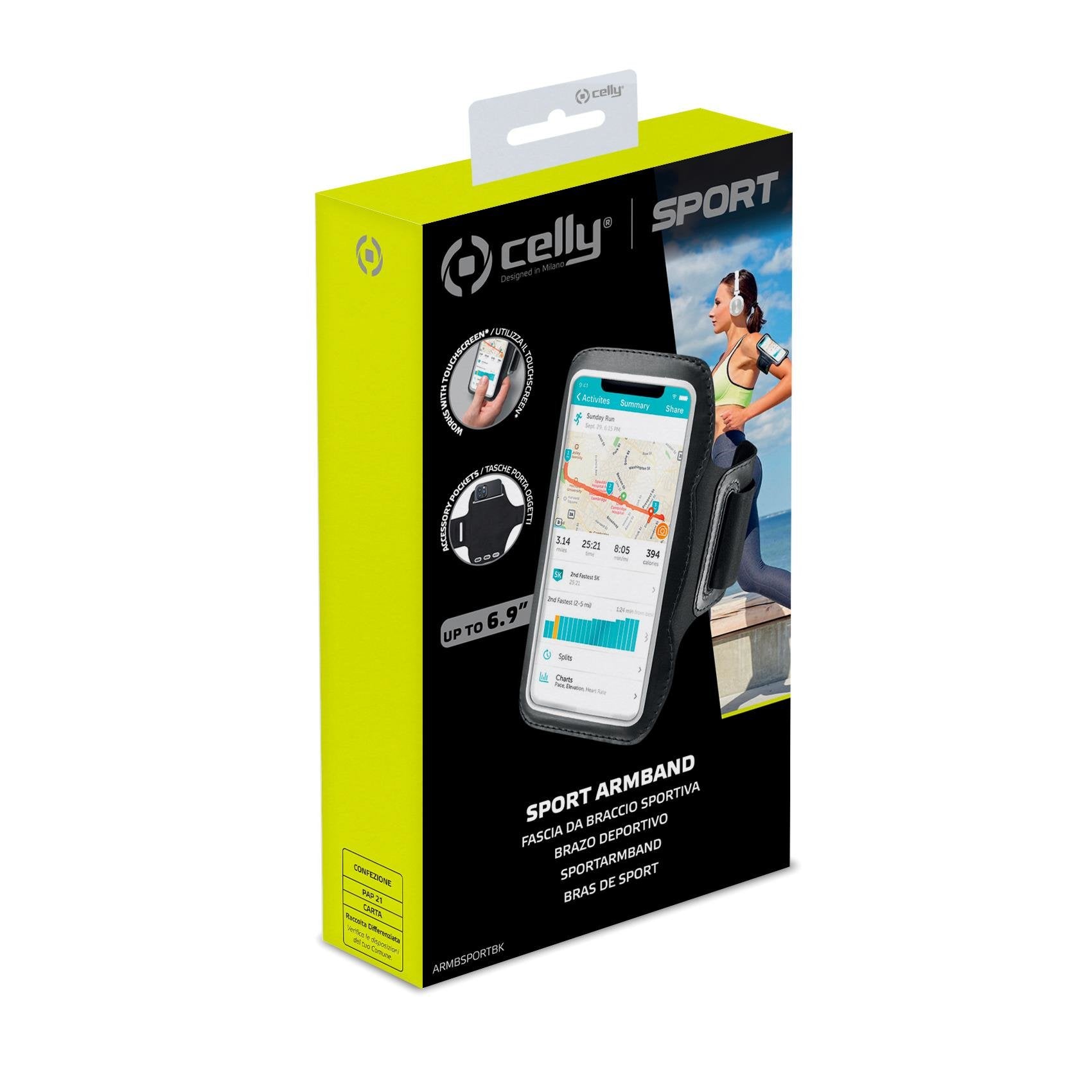 EAN 8021735188629 - Celly ARMBSPORTBK funda para teléfono móvil 17,5 cm (6.9") Brazalete caso Negro, Transparente imagen 3