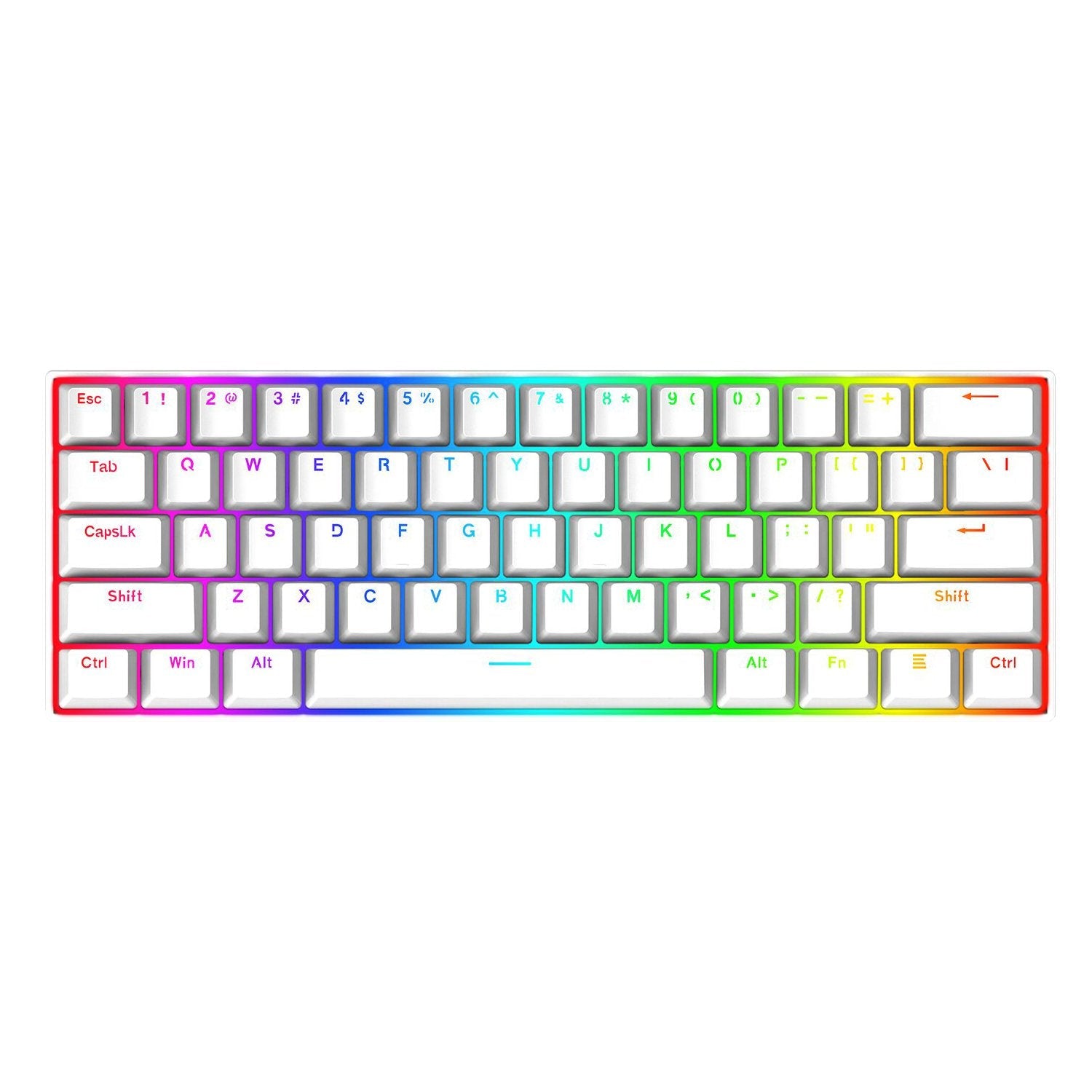 EAN 6950376772244 - REDRAGON K630W-RGB teclado Juego USB QWERTY Inglés Blanco imagen 4