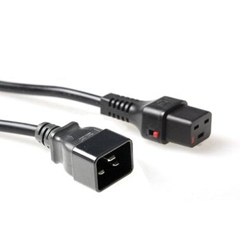 Cable Extension C19 A C20 3,00 M Negro Iec Lock
