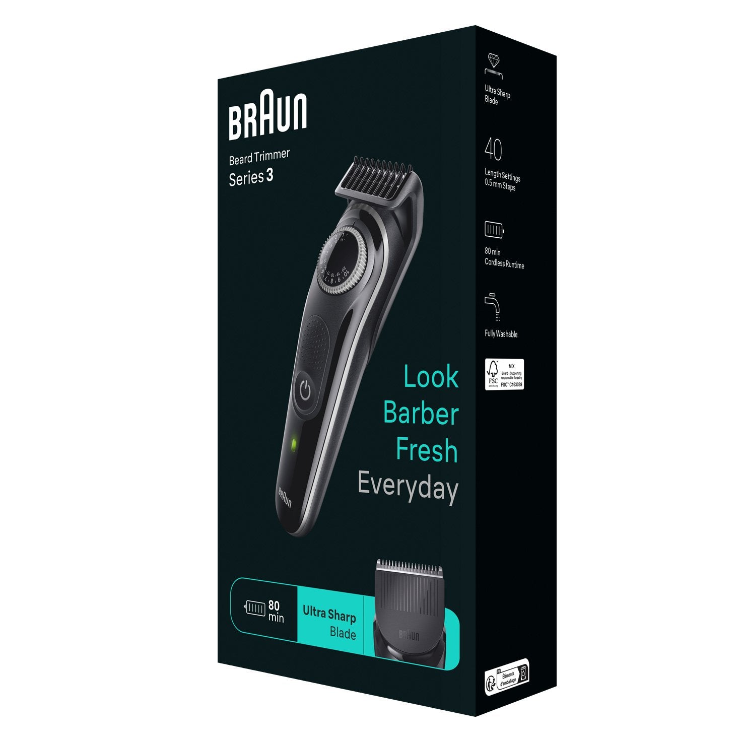 EAN 4210201447931 - Braun BeardTrimmer 3 BT3440 depiladora para la barba Batería 40 1 cm Negro imagen 3