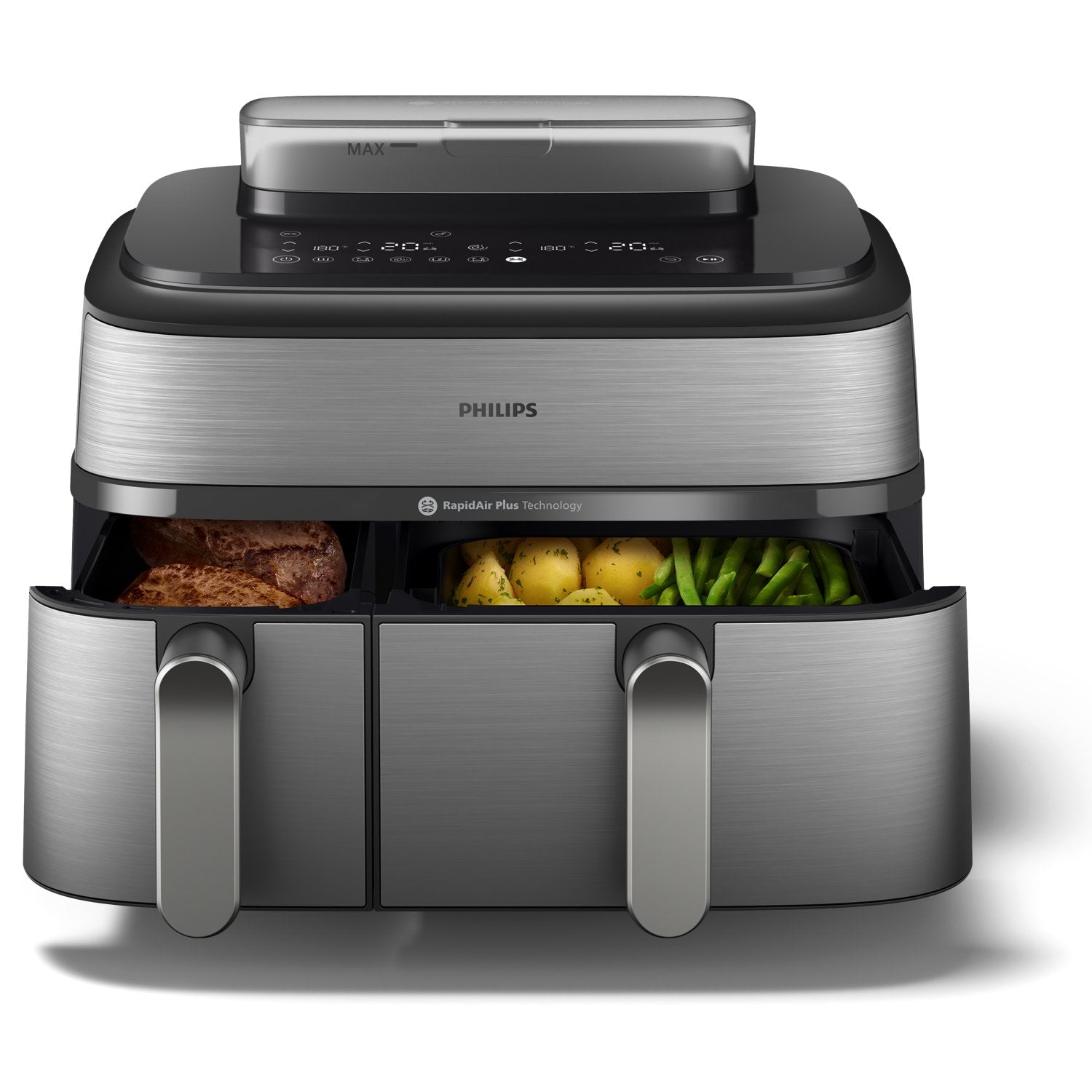 EAN 8720389047558 - Philips 5000 series NA555/00 freidora Doble 9 L Independiente 2750 W Freidora de aire caliente Plata imagen 3