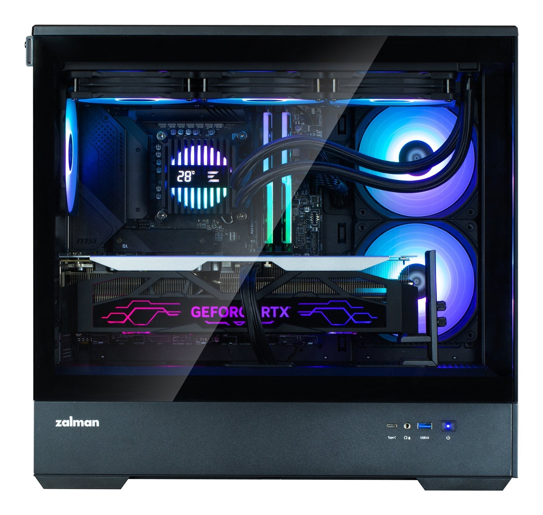 Caja Pc Zalman P30 V2 Microatx Mini Tower 3 Fansrgb Bl