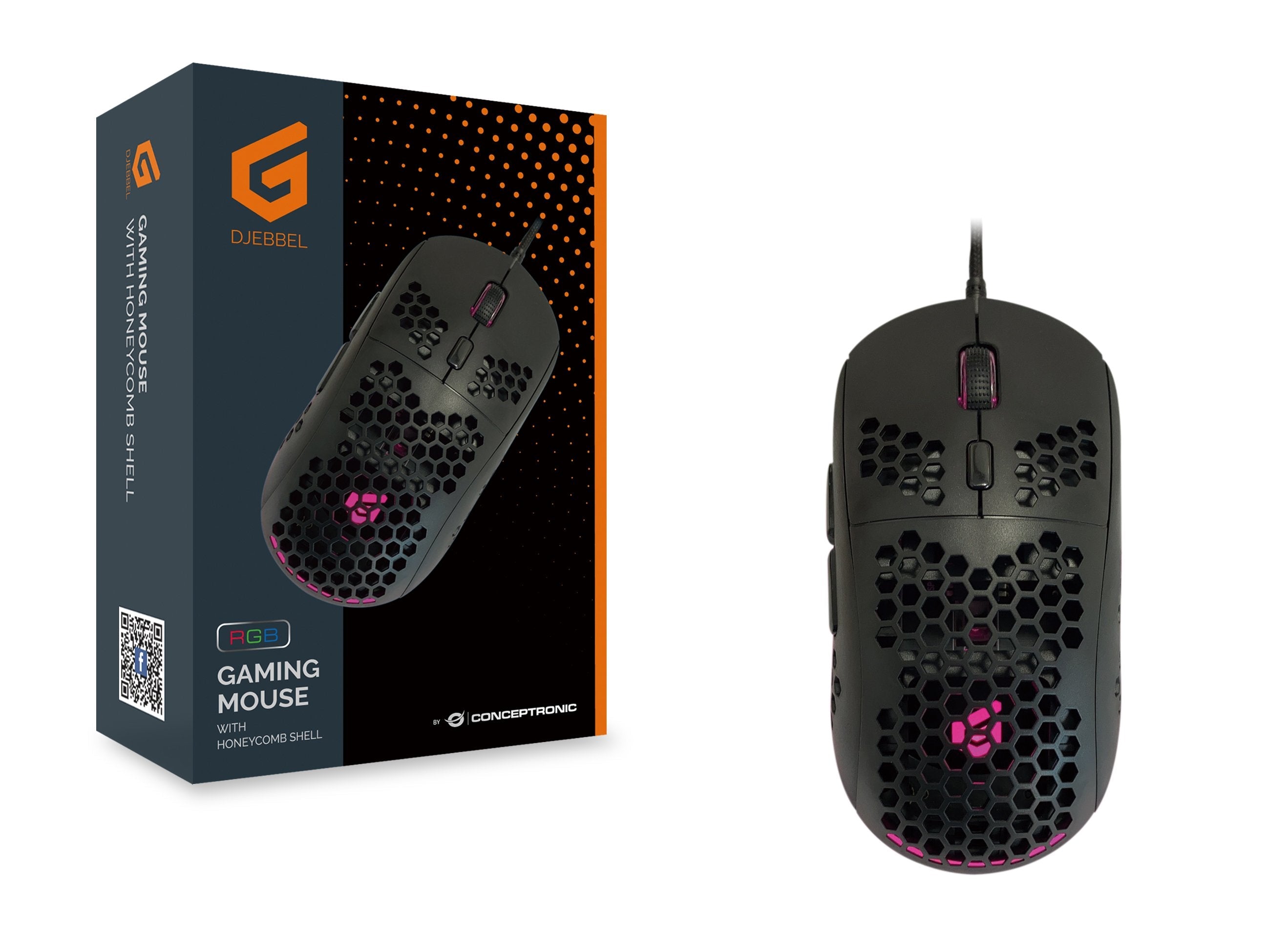 Ratón Gaming Conceptronic Djebbel04b Usb 6400dpi 6 Botones Programables Luz Rgb