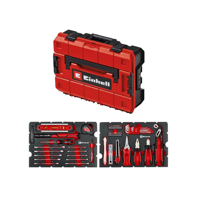 Einhell-Kwb E-Case Werkzeugkoffer Umzug , 79-Piezas (Negro/Rojo) 370511