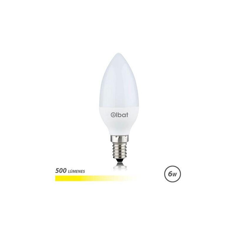 Elbat Bombilla Led - 6w - Lumenes 500 3000k Luz Calida E14 - Angulo 180º 37x100mm Blanco