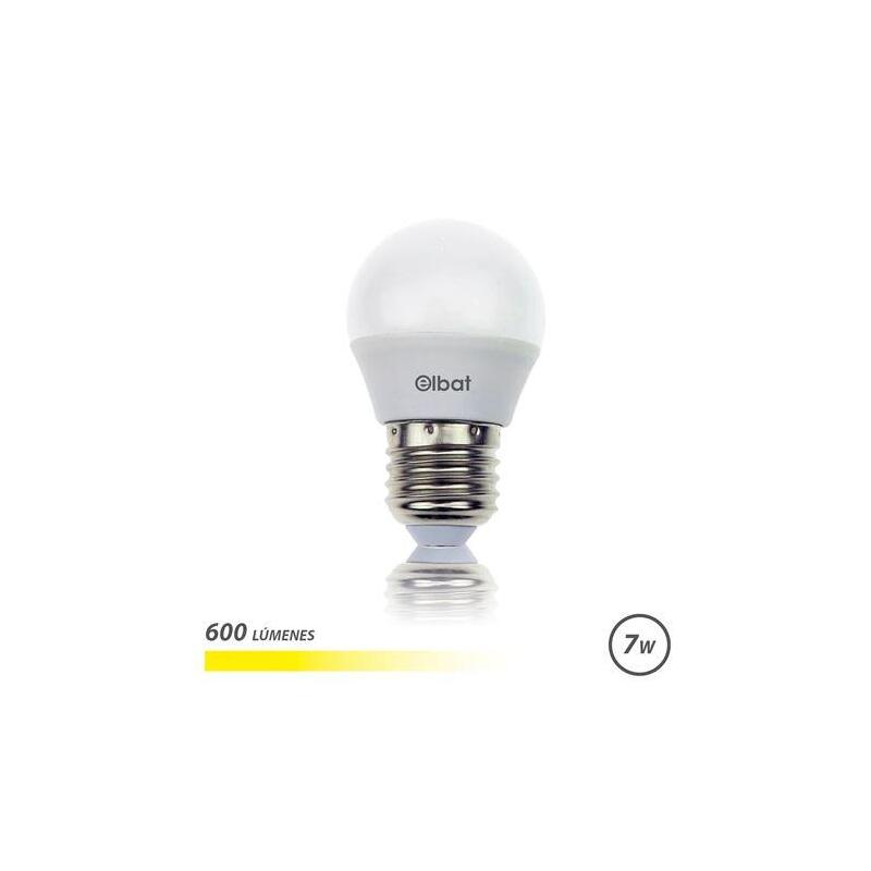 Elbat Bombilla Led 7w Lumenes 600 3000k Luz Calida E27 220º - Dimensiones: 45x78mm Blanco