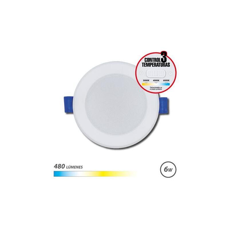 Elbat Downlight Circular 6w - 480lm - Selector 3 Temperaturas - Blanco