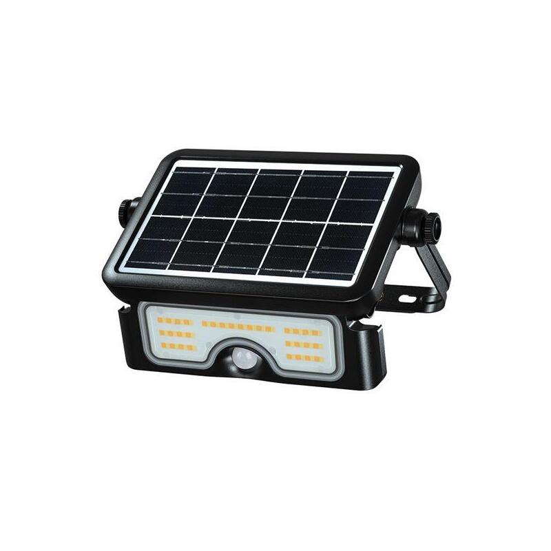 Elbat Eb0574 Foco Led Solar 7w - 900lm - Cct 3000k/4000k/6000k - Luz Calida, Blanca Y Fria - Sensor De Movimiento