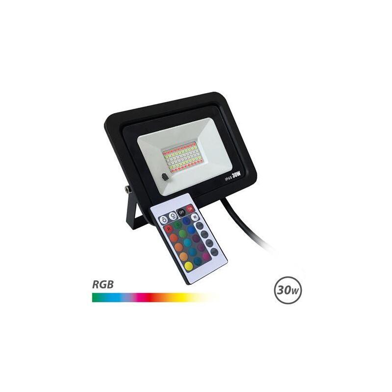 Elbat Foco Led Rgb 30w - Control Remoto - Ip65 - Ideal Para Exterior