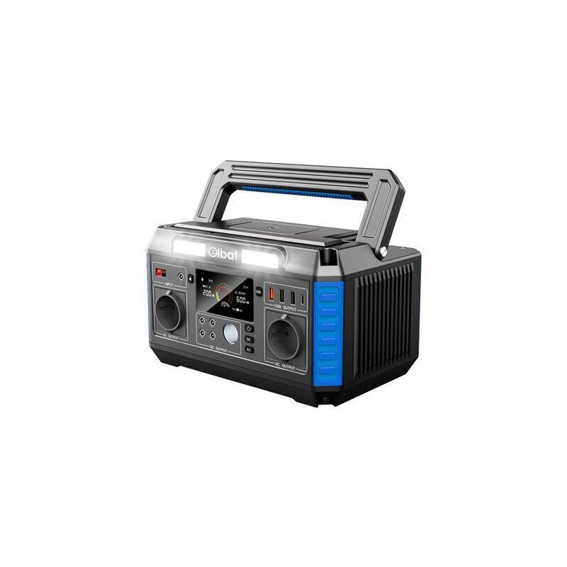 Elbat Generador De Energia Portatil - 600w - Bateria De Litio - Display Led - Carga Solar - Accesorios Incluidos -