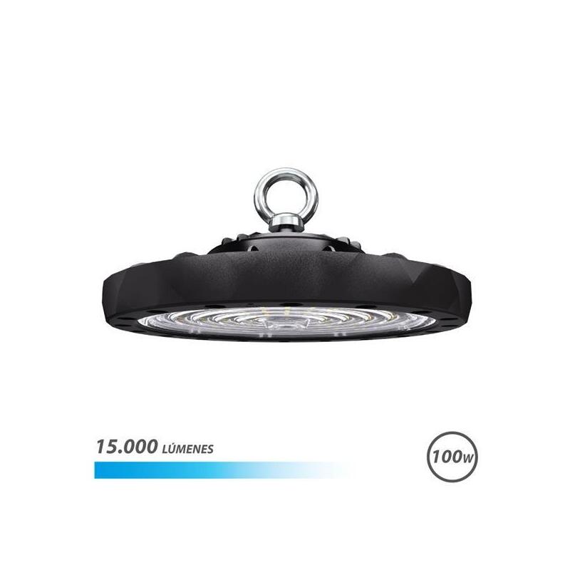 Elbat Lampara Led Ufo De Techo - Potencia: 100w - Lumenes: 15000 - Luz Fria: 6500k - Ac 100-240v - Diametro: 24,9cm -