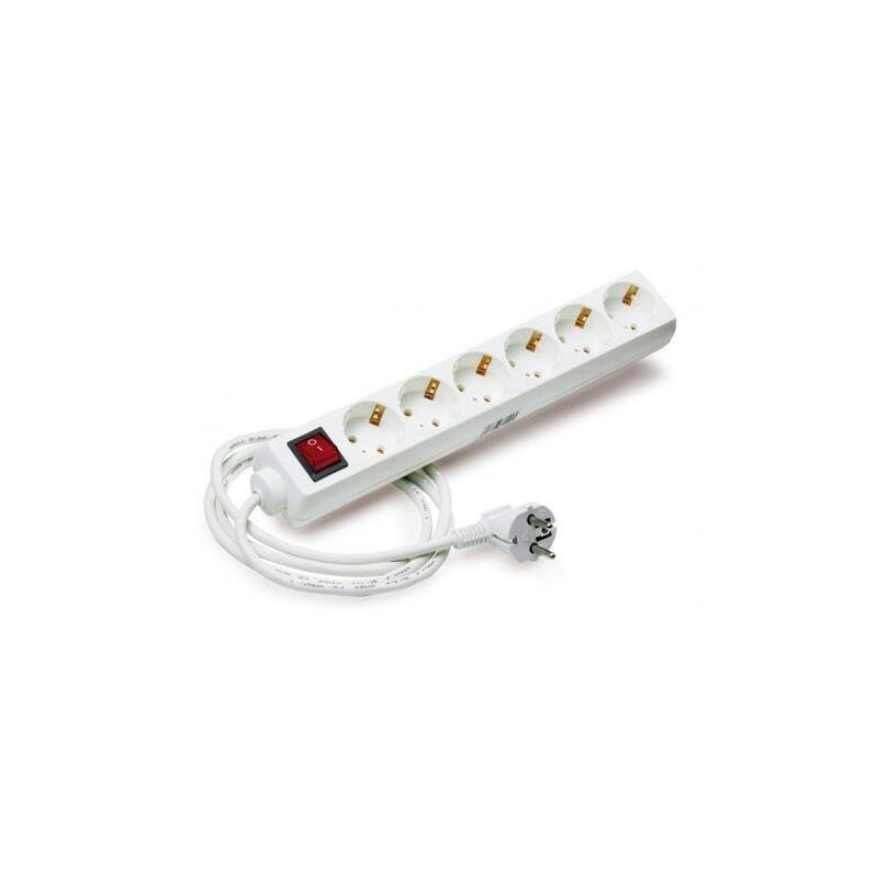Elbat Regleta Alimentacion - 6 Tomas Schuko - Interruptor On/Off - Cable De 1.50m