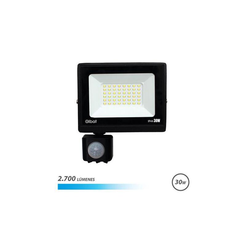 Elbat Serie Slim Foco Led 30w Con Sensor De Movimiento - 2700 Lumenes - 6500k Luz Fria - Ip44