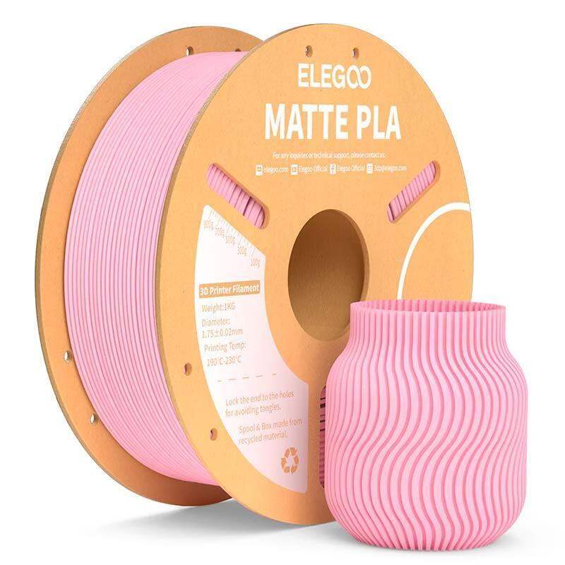 Elegoo Pla Matte Rosa Mate Para Impresoras 3d Fdm - Filamento 1.75mm Bobina De 1kg