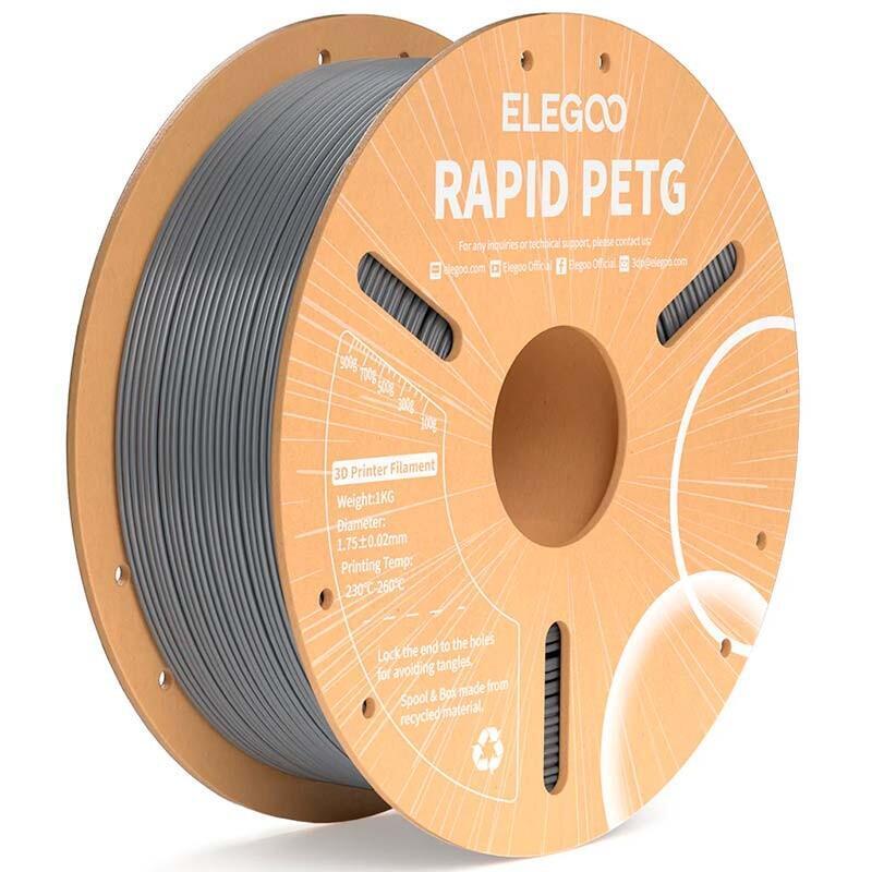 Elegoo Rapid Petg Gris Espacial Para Impresoras 3d Fdm - Filamento 1.75mm Bobina De 1kg