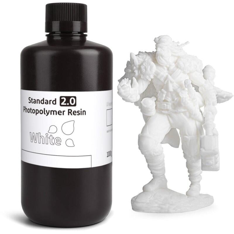 Elegoo Resina Estándar V2.0 Color Blanco Para Impresoras 3d De Resina Lcd - 1kg