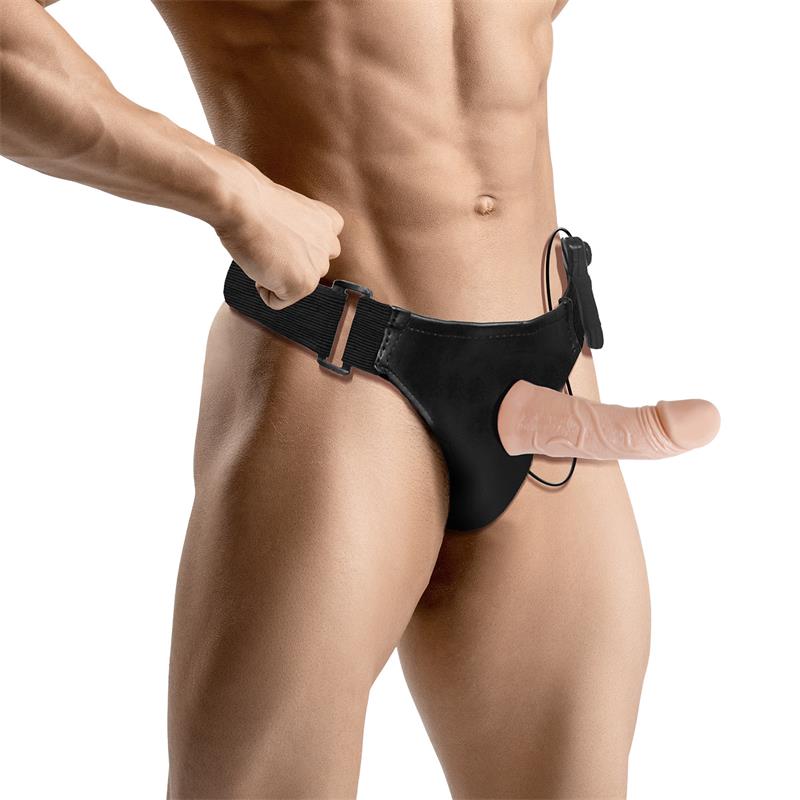 Eleto Arnés Con Dildo Hueco Desmontable, Vibración Y Control Remoto