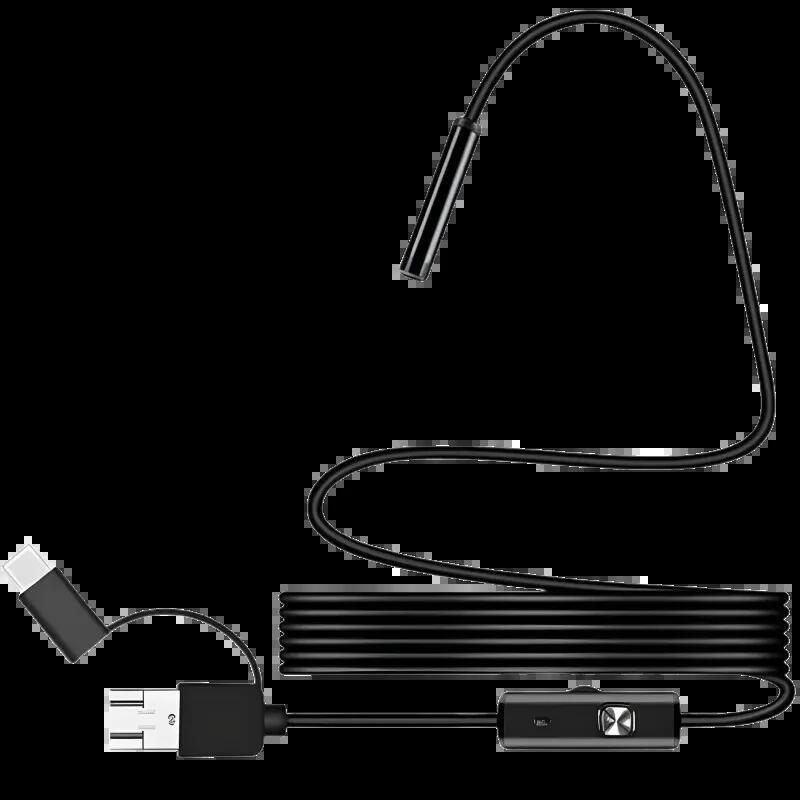 Endoscopio Digital 8mm Gran Angular 1080p (Usb-A/Microusb/Type-C) Cable Flexible 3.5 M