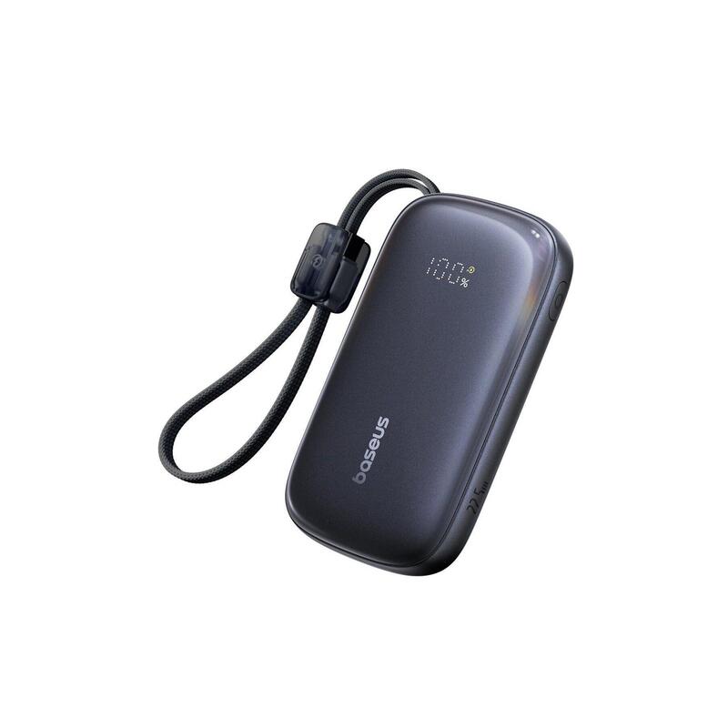 Enerfill Fc21 Qpow 3 Ultra Digital Display Power Bank With Detachable Cable 10000mah 22.5w Cosmic Black