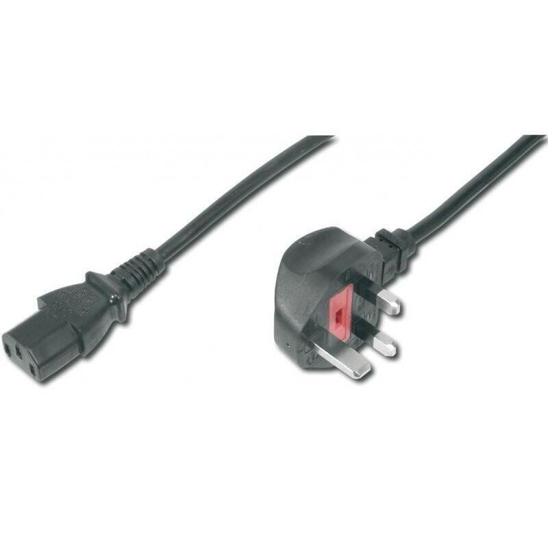 Engelsk Netledning 2,5m Til C13, B+C, 10a 250v, H05vv-F
