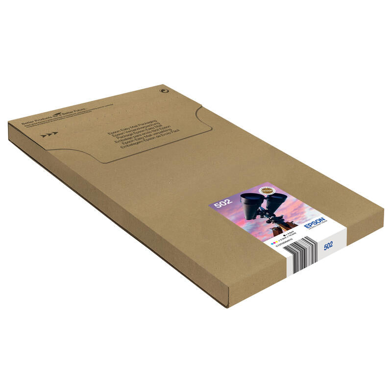 Epson 502 Multipack Easy Mail Packaging Paquete De 4 14.5 Ml Negro Amarillo Cián Magenta Original Caja Cartucho De Tinta Para Expression Home Xp-5100 Xp-5105 Xp-5150 Xp-5155 Workforce Wf-2860 Wf-2865 Wf-2885