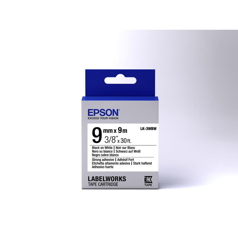 Epson Cinta Adhesiva Resistente - Lk-3wbw Cinta Adhesiva Resistente Negra/Blanca 9/9