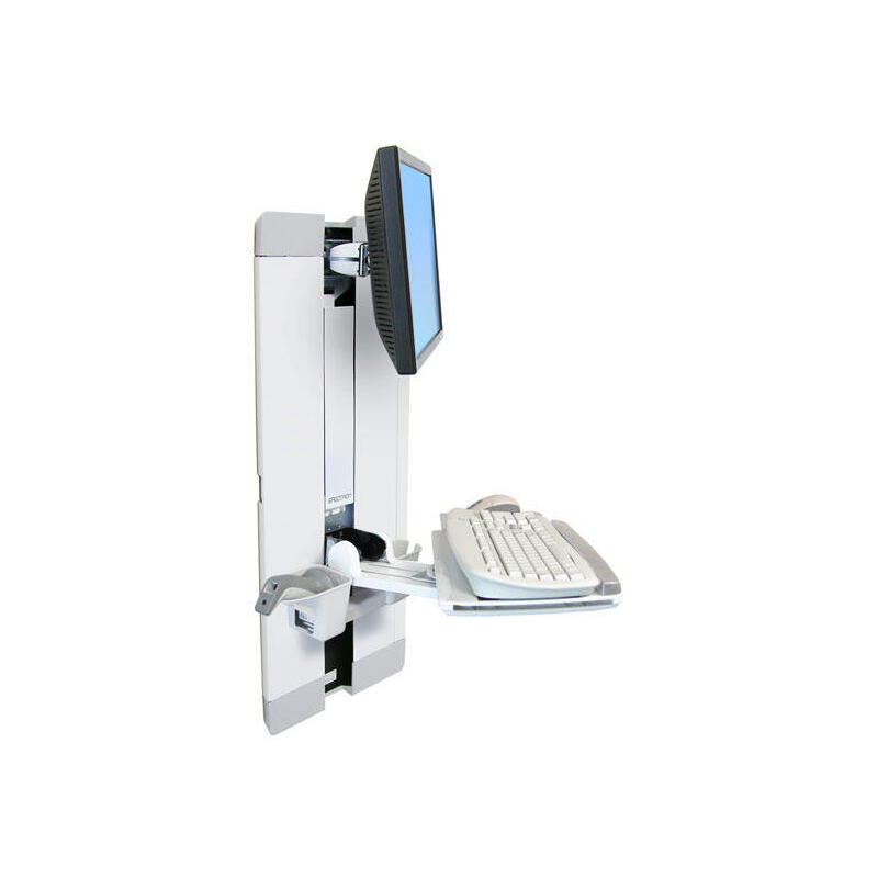 Ergotron Styleview Kit De Montaje (Repisa Para Teclado Reposamuñecas Bolsa Para Ratón Alzamiento Vertical De Panel) Para Pantalla Lcd / Equipo Pc Habitación De Pacientes Acero Blanco Tamaño De Pantalla: Hasta 24 Pulgadas