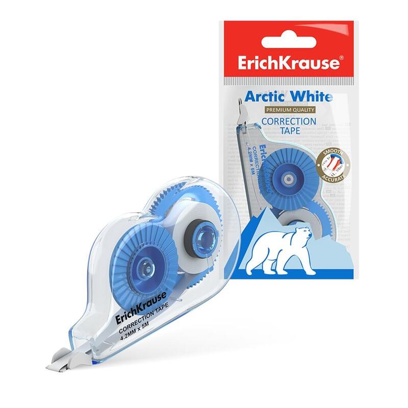 Erichkrause Cinta Correctora Arctic White - 4.2mm X 5m - Secado Inmediato - Uso Ambidiestro - Color Blanco