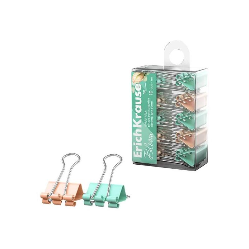 Erichkrause Pastel Bloom Pack De 10 Pinzas Sujetapapeles - 19mm De Ancho - Metalicas - Capacidad Hasta 80 Hojas -