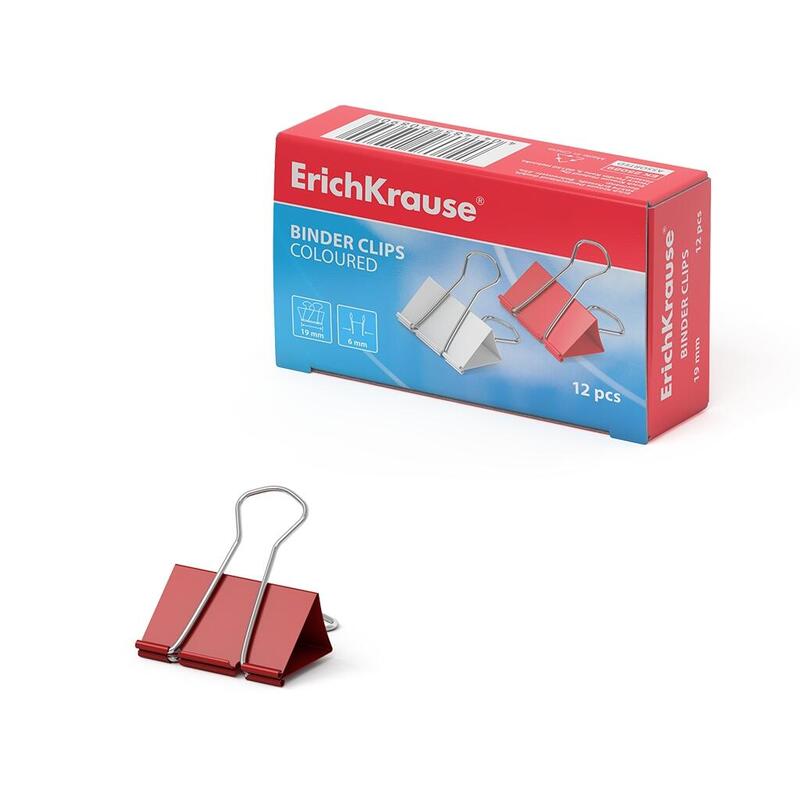 Erichkrause Pinzas Para Papeles De Colores - 19mm - Resistencia Mejorada - Capacidad Hasta 70 Hojas - Color Metalico