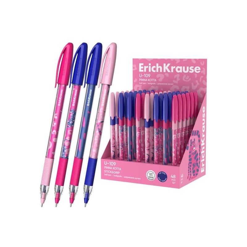 Erichkrause U-109 Stick And Grip Pinna Kotta Expositor Con 48 Boligrafos Con Capuchon - Modelos Surtidos - Trazo 0.3mm