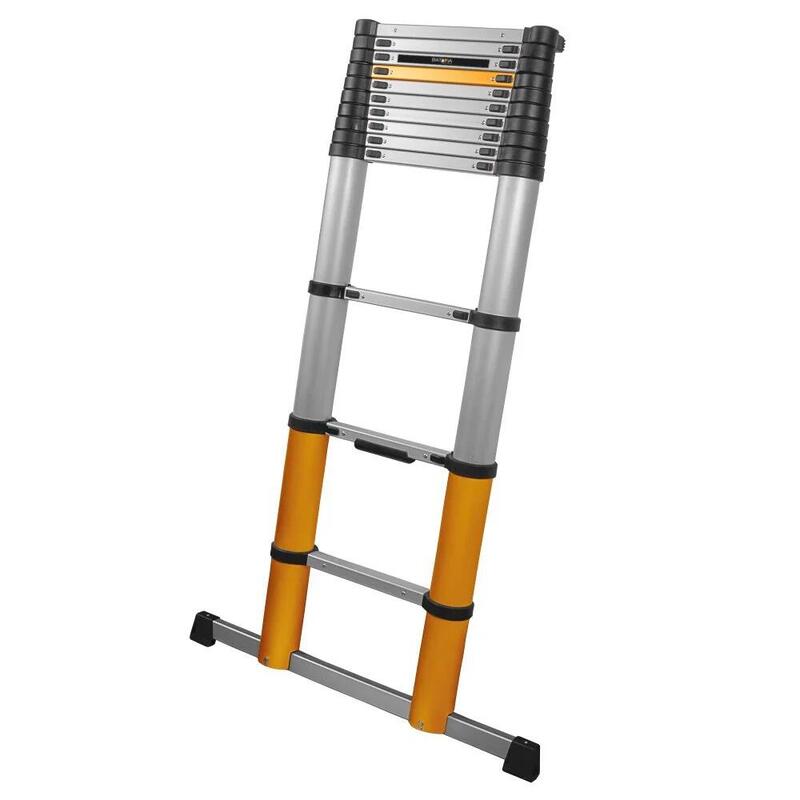 Escalera Batavia 7063088 Telescópica De Aluminio, Altura De Trabajo (Máx.): 4,6 M, 3 Colores, 15,3 Kg