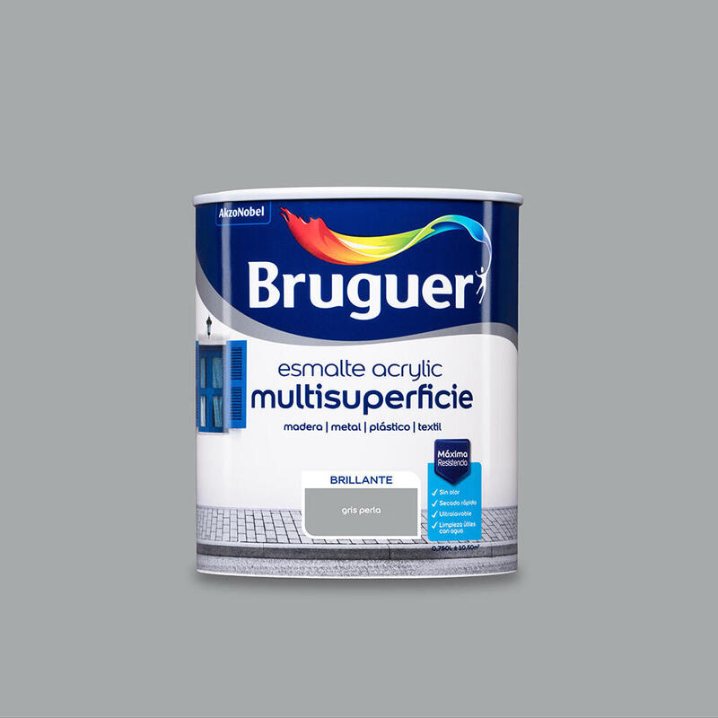 Esmalte Acrylic Multisuperficie Brillante Gris Perla 0,750l 5057471 Bruguer