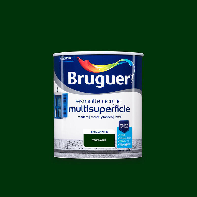 Esmalte Acrylico Multisuperficie Brillante Verde Mayo 0,750l 5057557 Bruguer