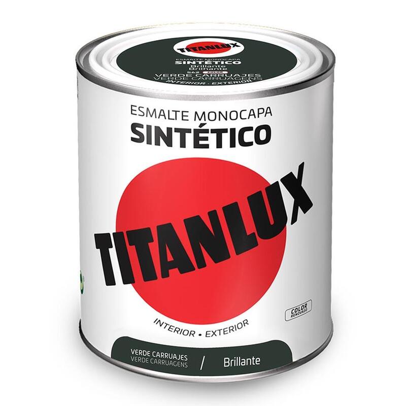 Esmalte Sintético Monocapa Brillante Verde Carruajes 750ml Titanlux 5808988