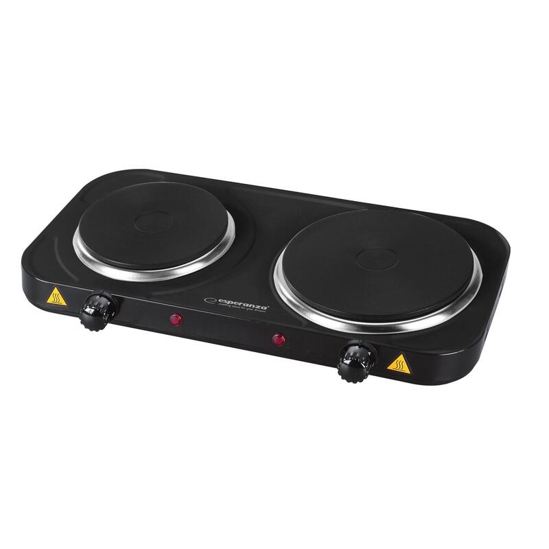 Esperanza Ekh014k Placa Eléctrica 2 Zonas, 2500 W, Negro