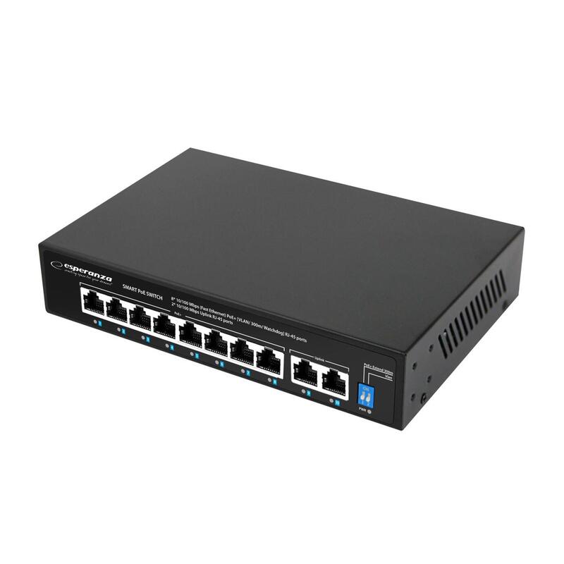 Esperanza Ens106 Switch Poe De 10 Puertos 10/100 96w
