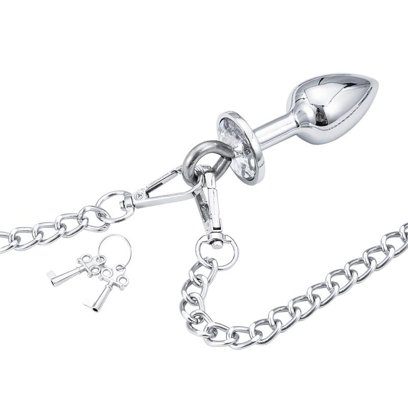 Esposas De Metal Con Cadena Y Plug Anal