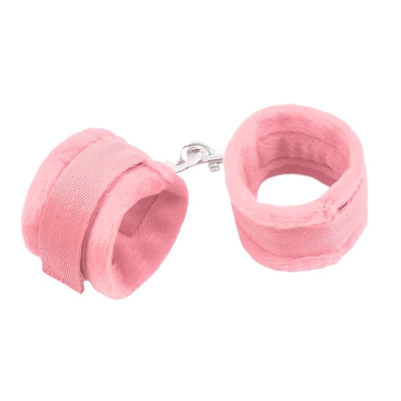 Esposas De Tela Con Velcro Para Muñecas Con Pelo Largo Rosa