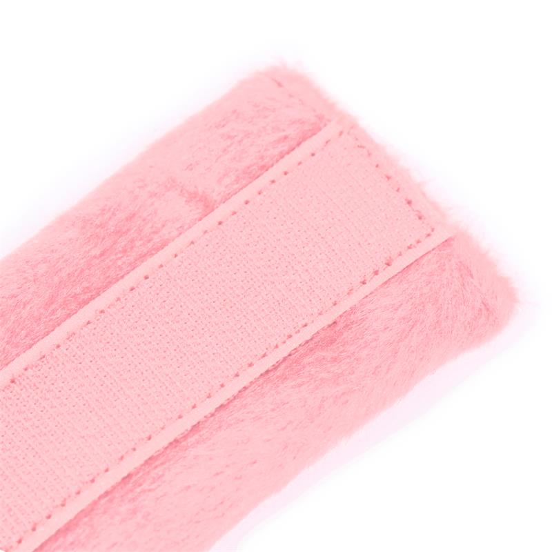 Esposas De Tela Con Velcro Para Muñecas Con Pelo Largo Rosa