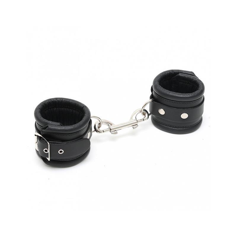 Esposas Para Pies Cuero Negro 7cm