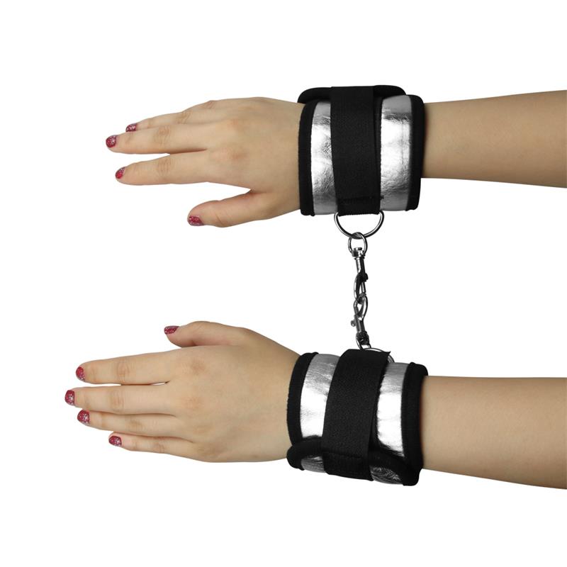 Esposas Velcro Negro Y Plateado